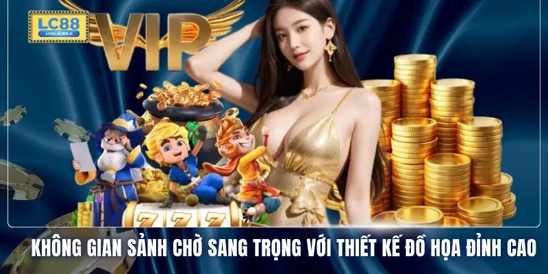 Không gian sảnh chờ sang trọng với thiết kế đồ họa đỉnh cao
